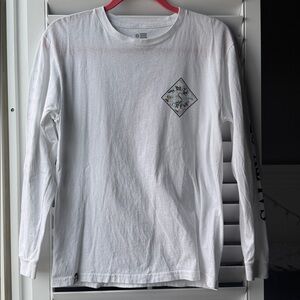 Salty Crew White Long Sleeve Tee with Black Accents